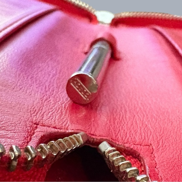 Coach Embossed Red Leather Zip Planner/Wallet/Organizer Clutch & Coach Pen - Picture 7 of 12